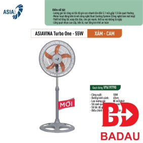 Quạt đứng VY619790 ASIAVINA Turbo One - 55W (XÁM - CÁNH CAM)-(ĐEN-CÁNH XANH)