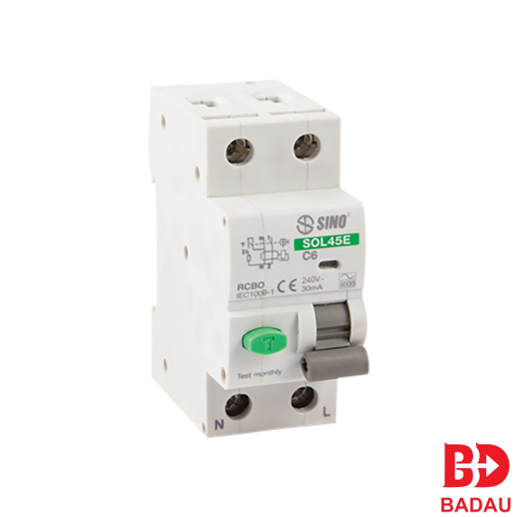 CẦU DAO TỔ HỢP CHỐNG DÒNG RÒ VÀ NGẮT QUÁ TẢI - RCBO Sino SOL45E/2016-2020/030