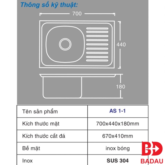 CHẬU RỬA TOÀN MỸ AS 1-1