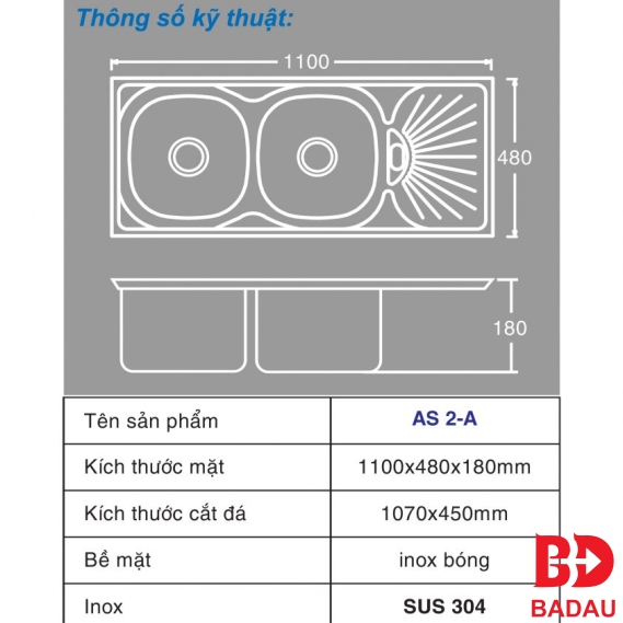CHẬU RỬA TOÀN MỸ AS 2-A
