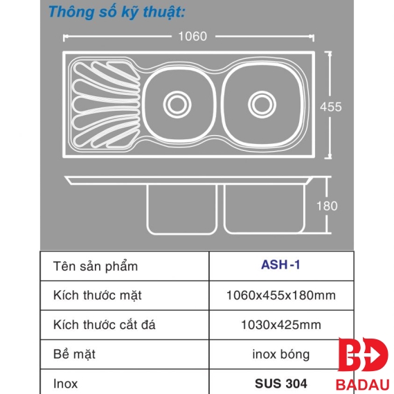 CHẬU RỬA TOÀN MỸ ASH-1