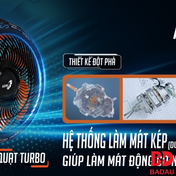 Quạt đứng Asia Turbo DTB1601 XÁM-ĐEN