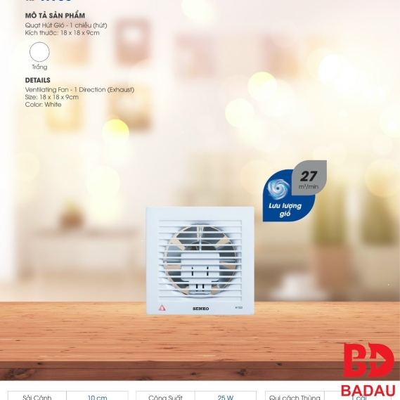 QUẠT HÚT GIÓ H100