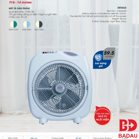 QUẠT BÀN ĐẢO BD1410